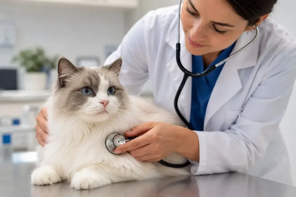 A calm veterinary checkup moment