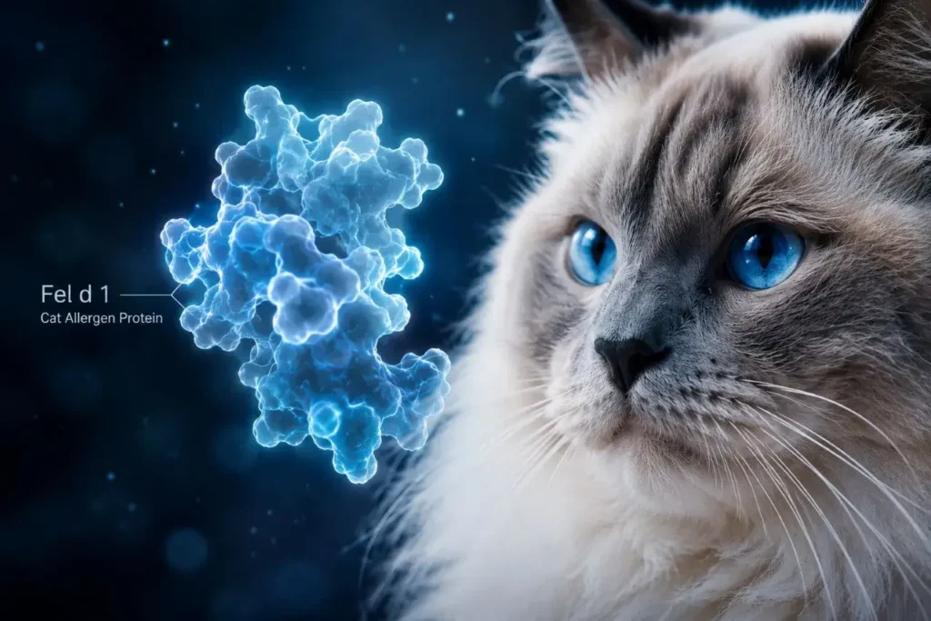 Cat allergen protein molecular visualization Ragdoll Cats And Allergies