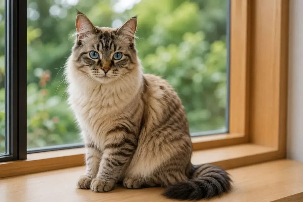 Cozy cat by the window Ragdoll Tabby Cat Mix