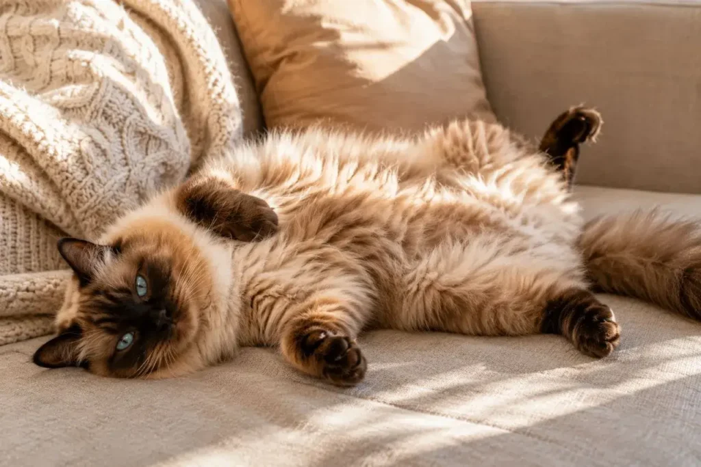 Cozy cat nap in warm sunlight
