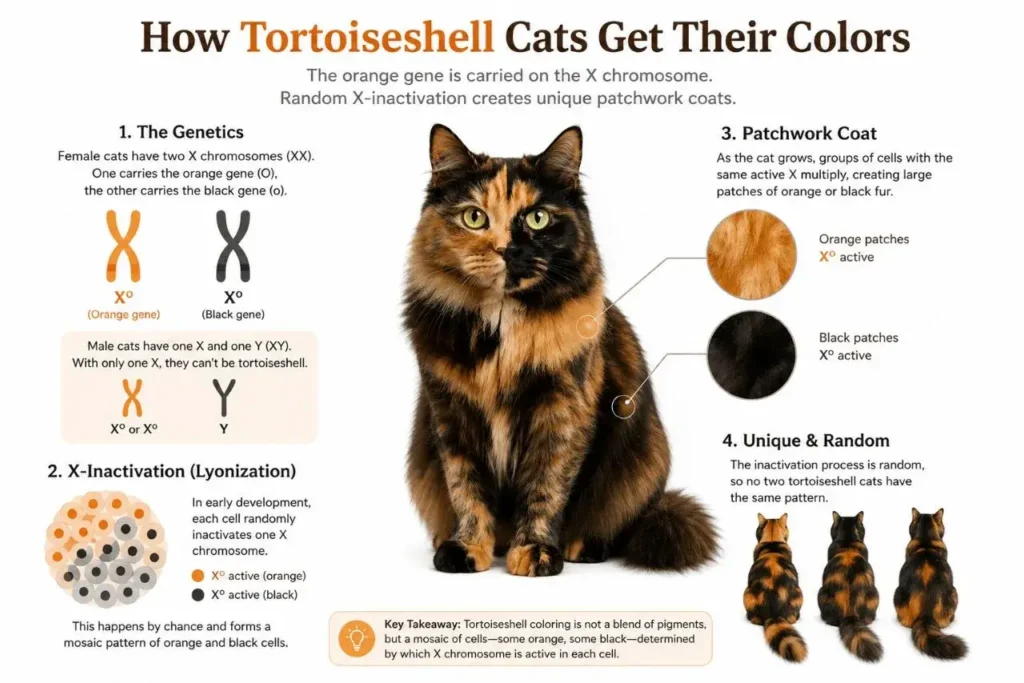 How tortoiseshell cats get their colors Tortoiseshell Calico Ragdoll Cat