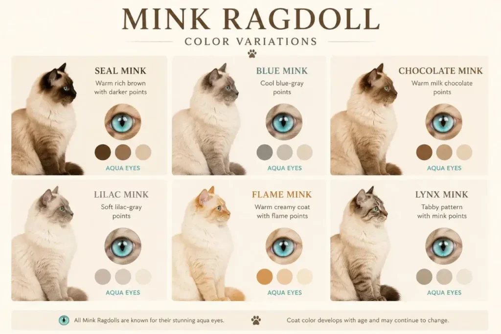 Mink Ragdoll coat color guide