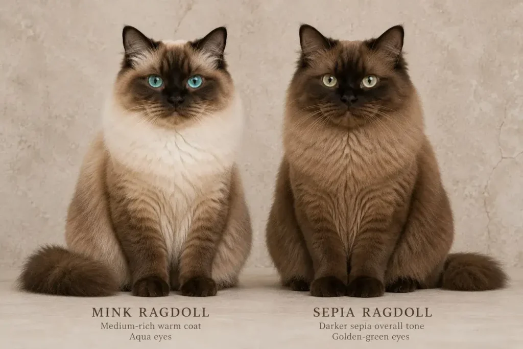 Ragdoll cat breed comparison portrait