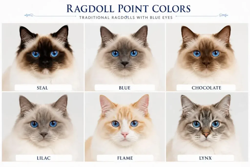 Ragdoll cat point colors chart