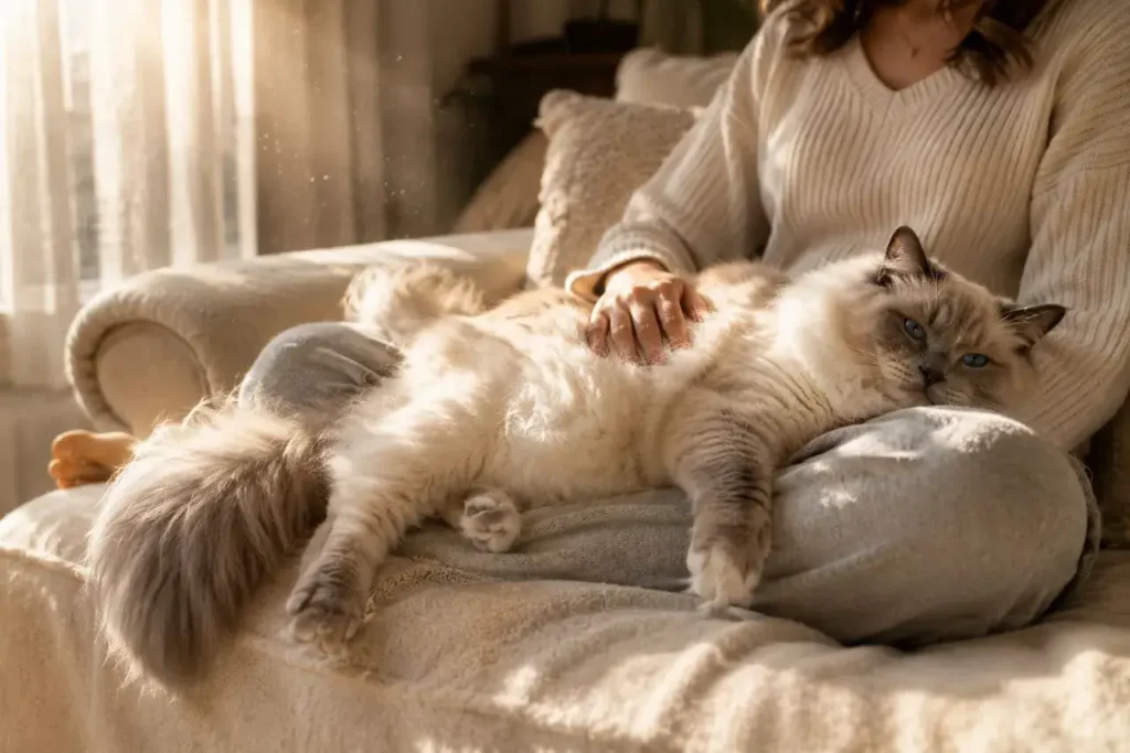 Sunlit nap with a fluffy companion Snowshoe Cat vs Ragdoll