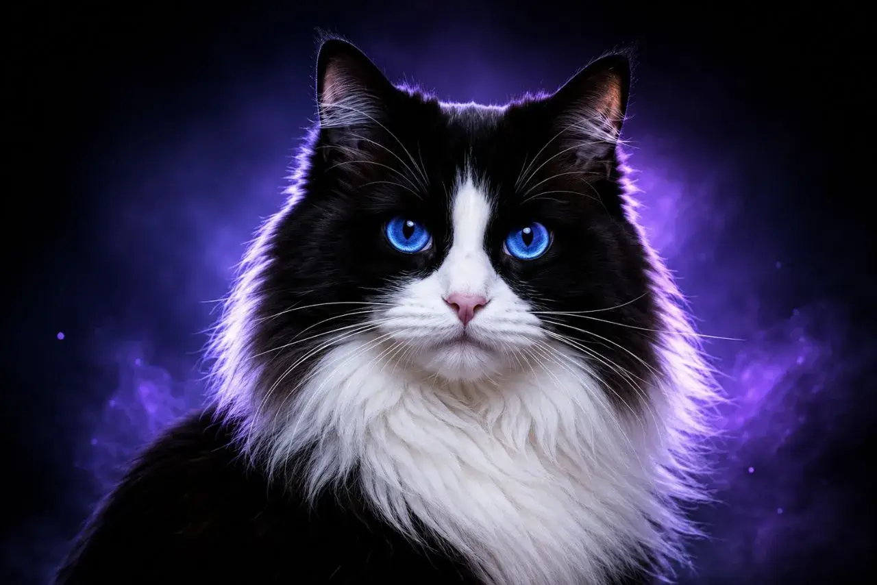 Tuxedo Black and White Ragdoll Cat (1)
