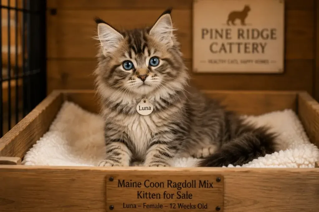Luna, the Maine Coon Ragdoll kitten